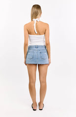 Found Love Light Wash Denim Low Rise Mini Skirt