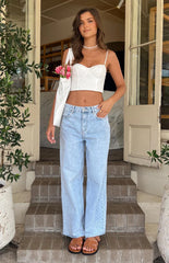 She's Yours Light Wash Denim Wide Leg Boyfriend Jeans