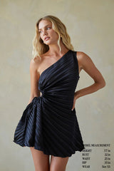 Carrie One Shoulder Plisse Mini Dress