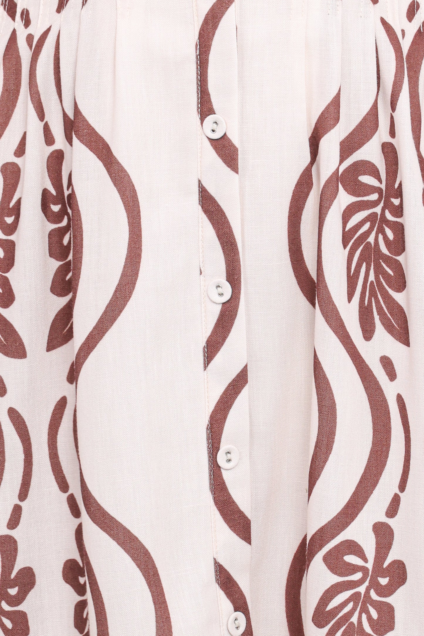 Lira Long Sleeve Midi Dress - Brown Print