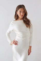 Sofia Open Back Satin Maxi Dress