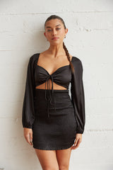 Kaia Smocked Satin Mini Dress