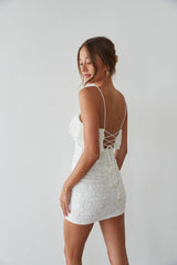 Devyn Lace Ruffle Bodycon Mini Dress