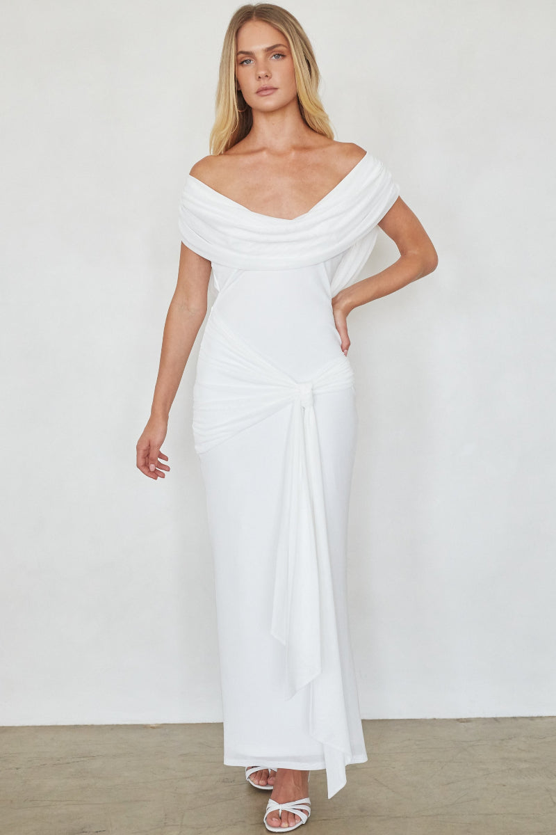 Dorit Mesh Tie Waist Maxi Dress