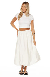 Dorothy White Bubble Hem Skirt