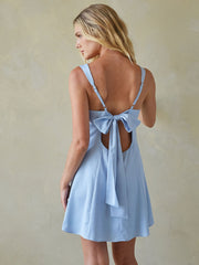 Lizzy Front Twist Tie Back Mini Dress