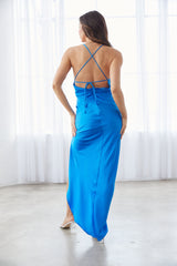 Marianne High Slit Satin Maxi Dress