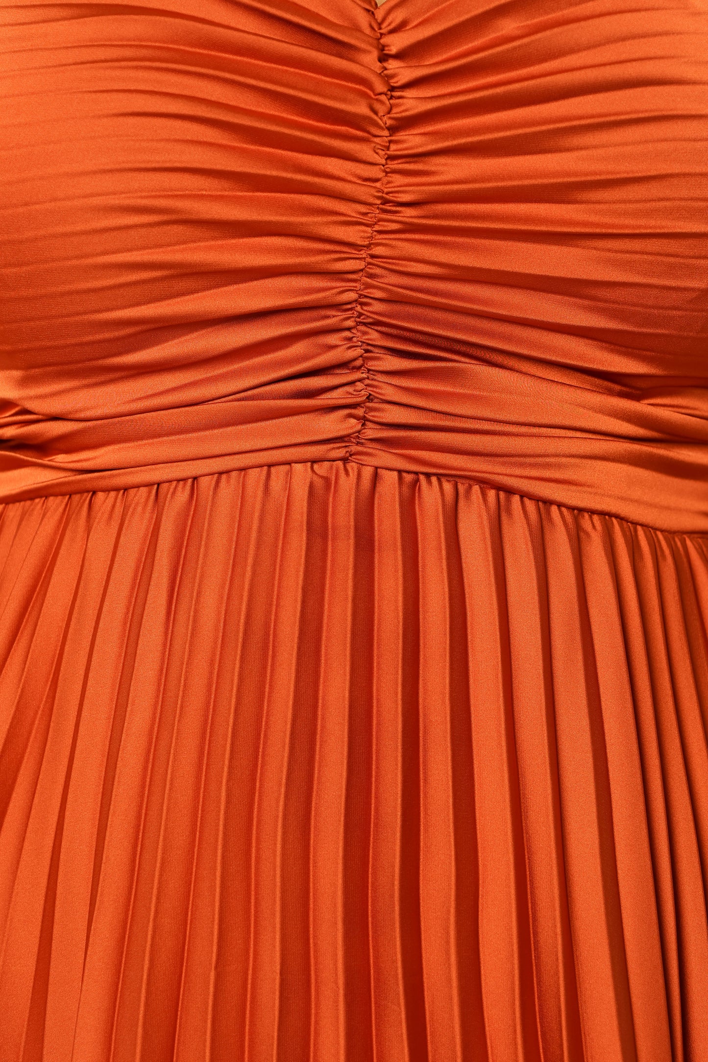 Naira Pleated Maxi Dress - Sunset Orange