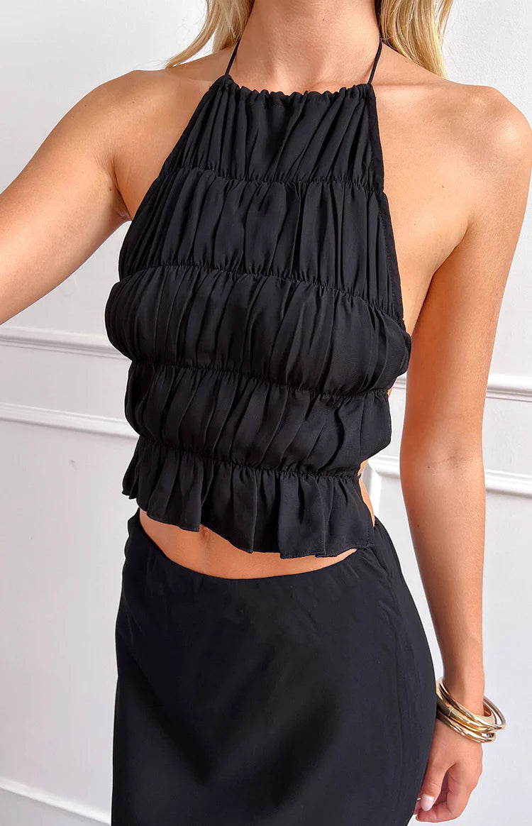 Uma Black Crop Top