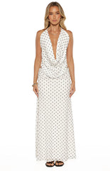 Rozie White Polka Dot Mesh Top