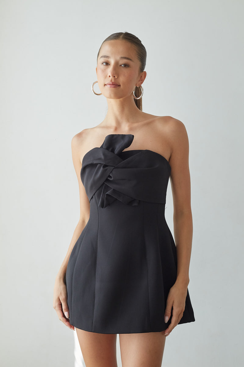 Alix Twist Front Bubble Mini Dress