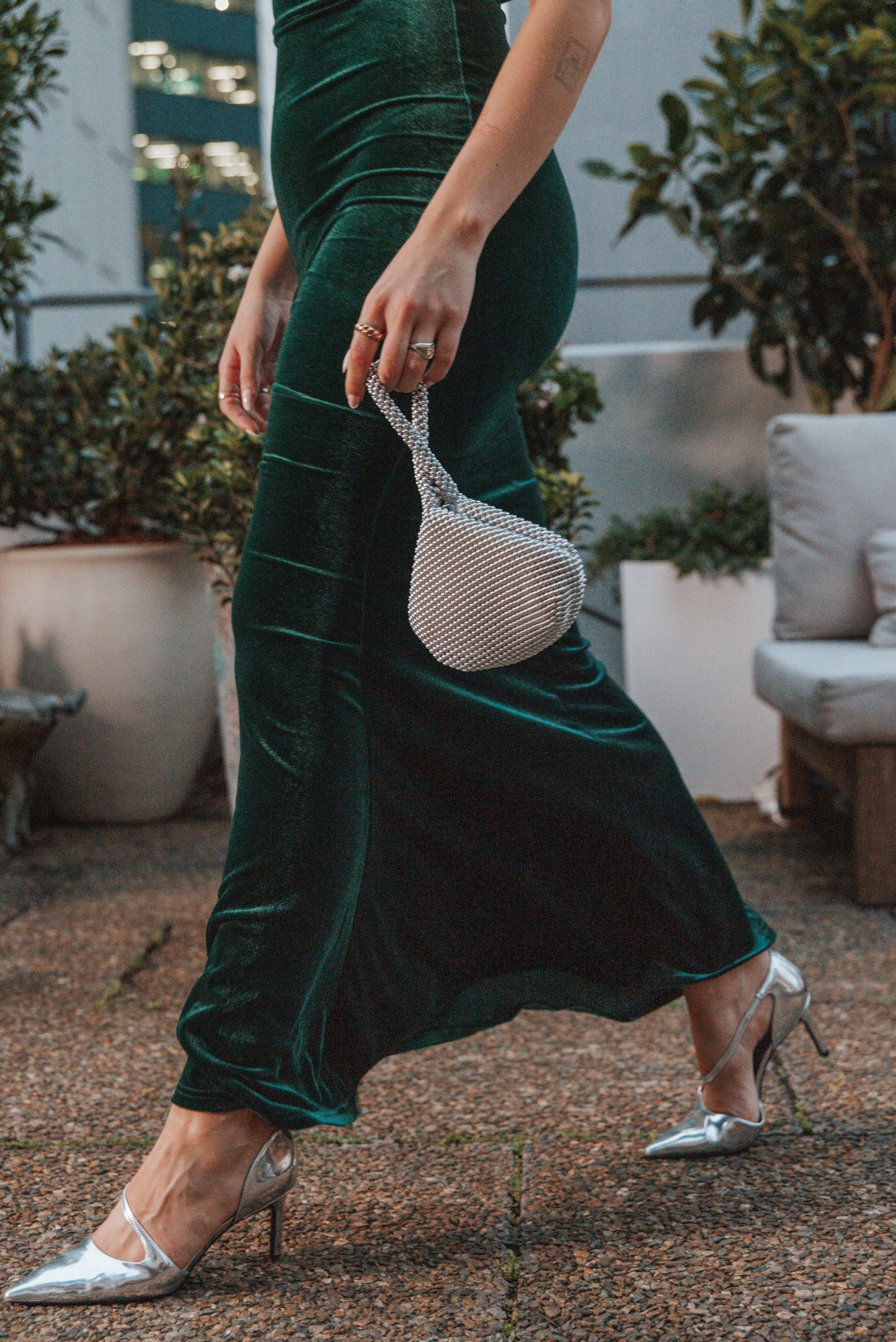 Adair Off Shoulder Maxi Dress - Emerald Green