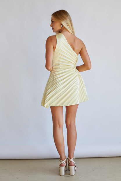 Carrie One Shoulder Plisse Mini Dress
