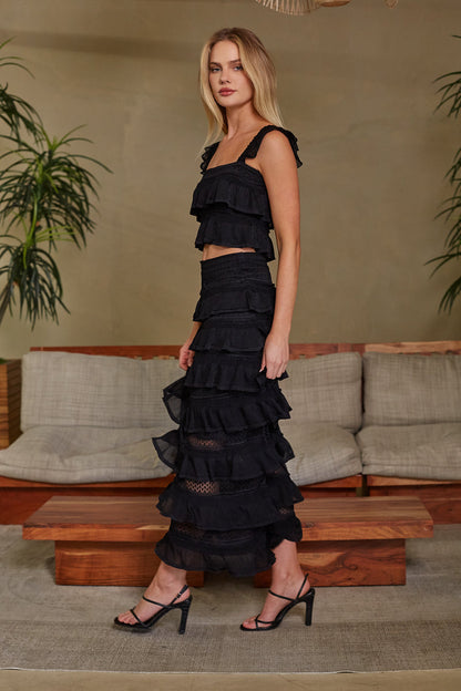 Colette Crochet Top and Maxi Skirt Set