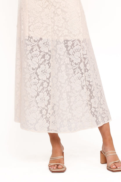 Danni Lace Midi Dress - Ecru