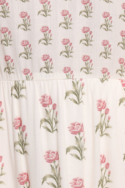 Echo Midi Dress - White/Pink