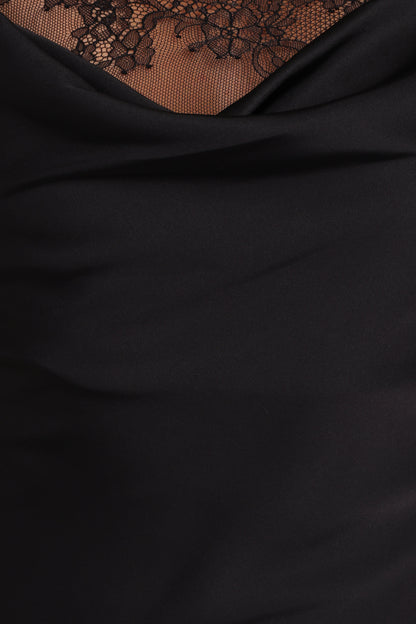 Evana Lace Maxi Dress - Black