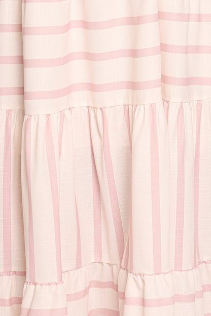 Evelin Midi Dress - Pink Stripe