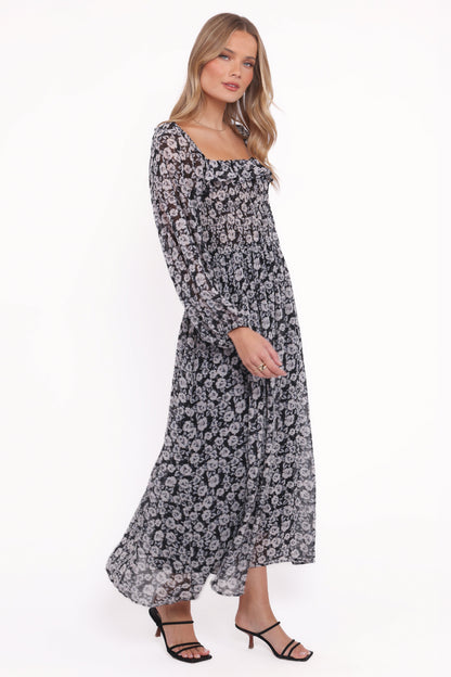 Faith Long Sleeve Maxi Dress - Black Floral