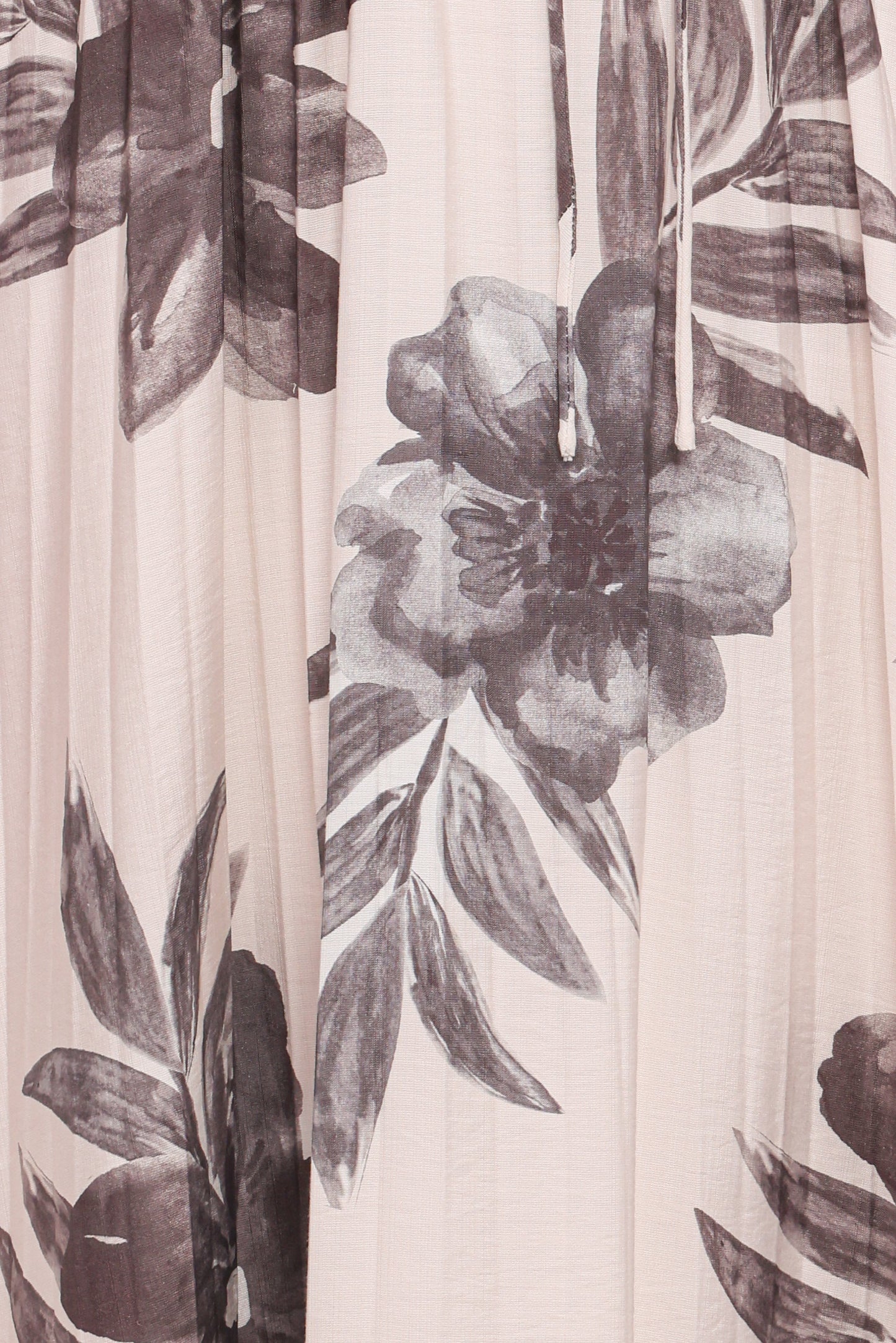 Grainne Long Sleeve Midi Dress - Black/White Floral