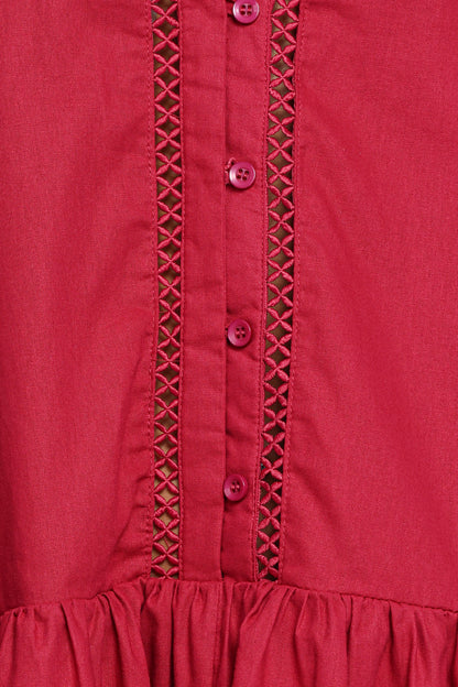 Hart Long Sleeve Mini Dress - Wine