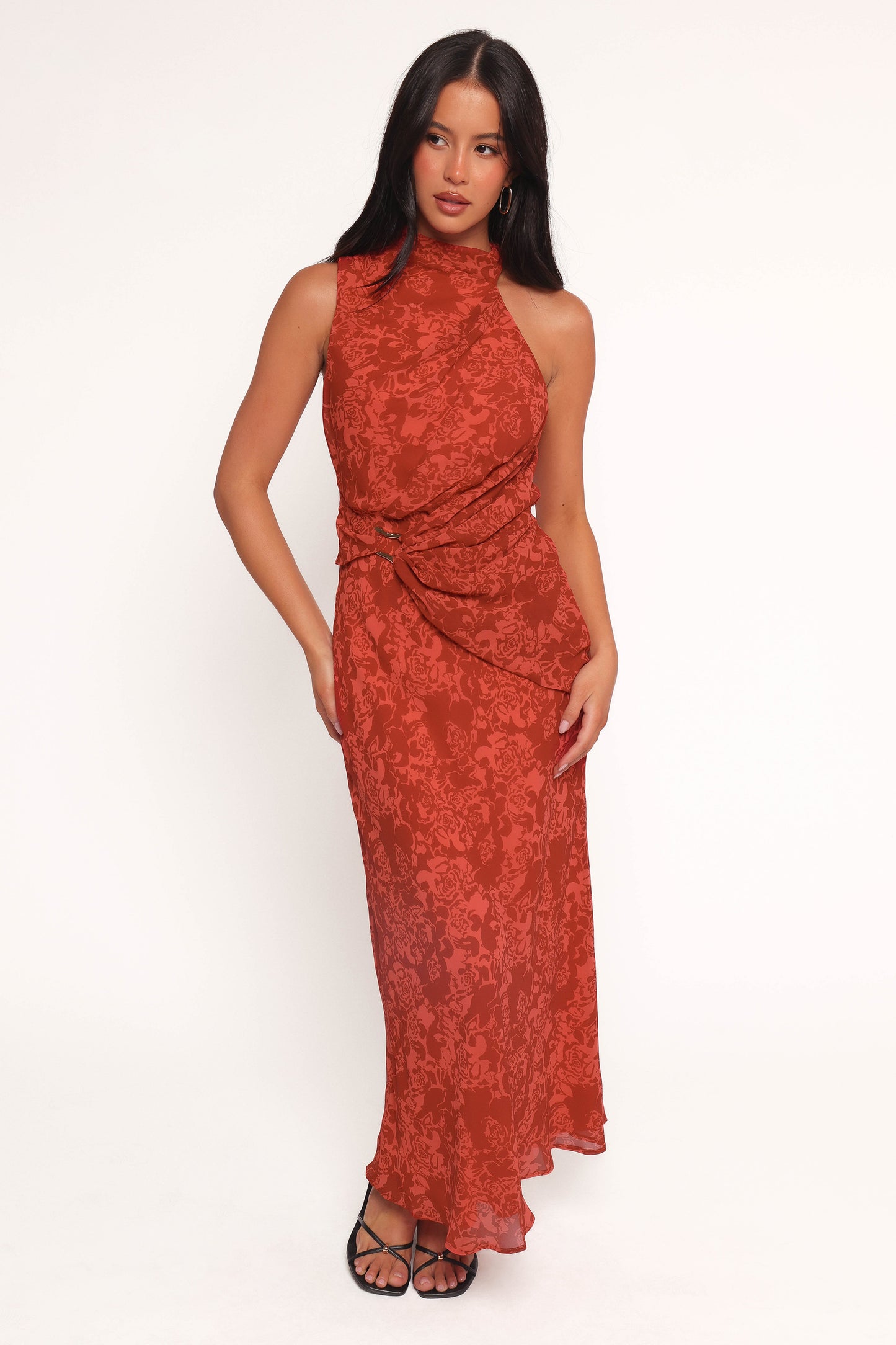 Isabeau Midi Dress - Red Roses