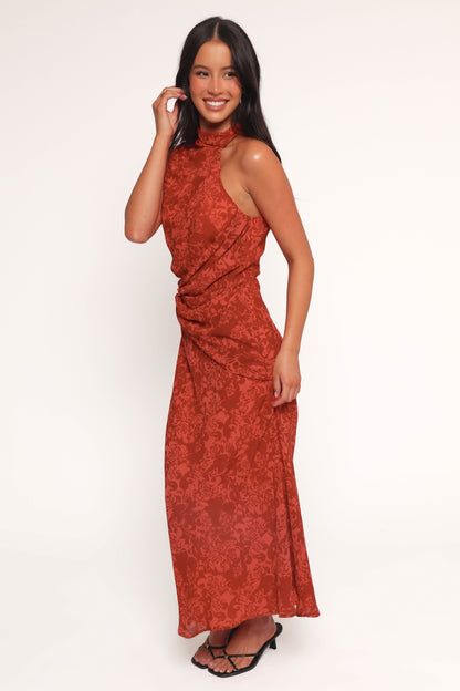 Isabeau Midi Dress - Red Roses