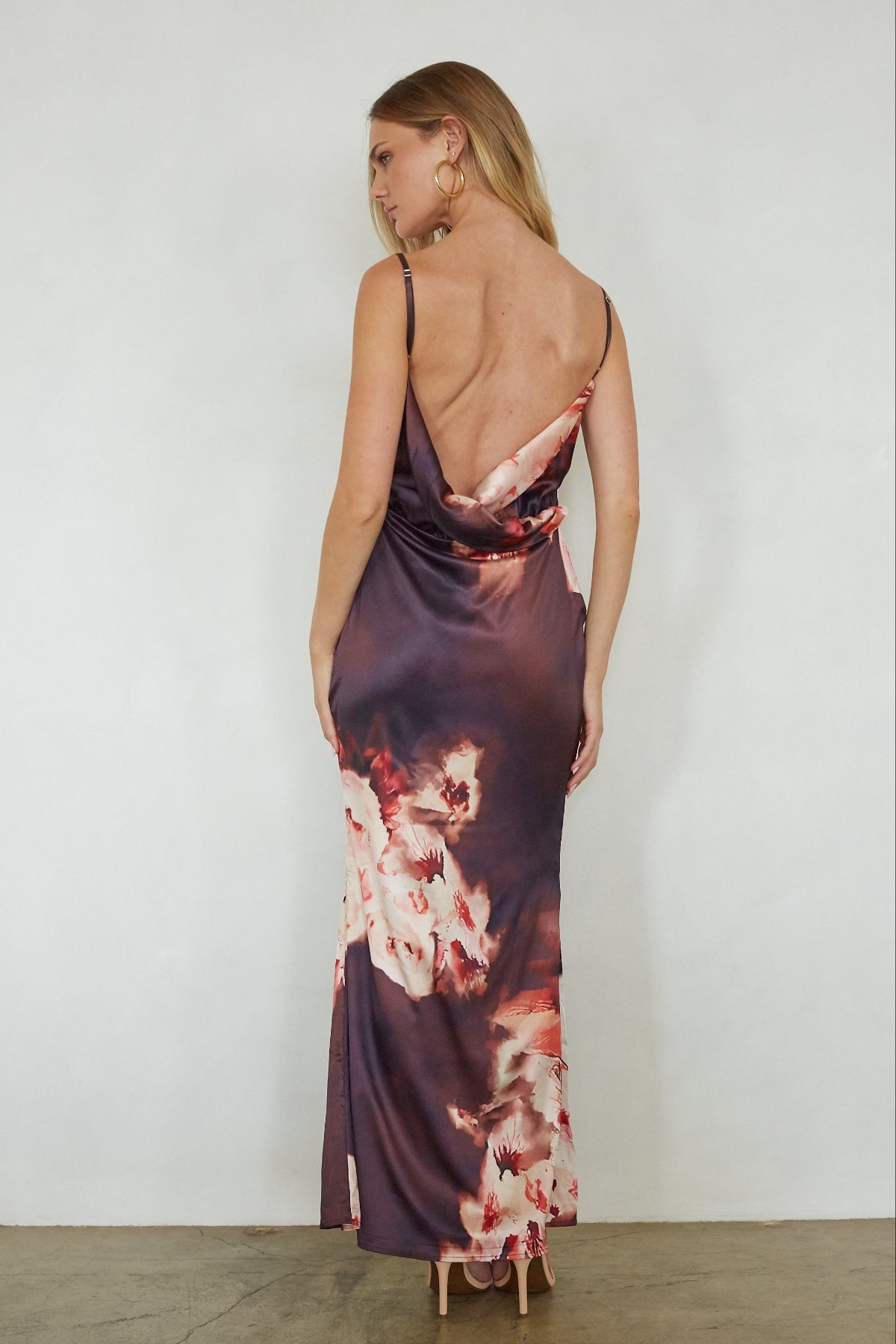 Jenny Satin Floral Maxi Dress