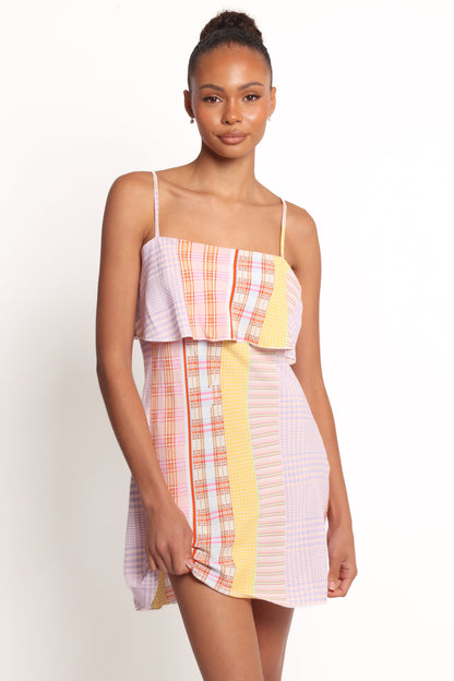 Junia Mini Dress - Pink Plaid