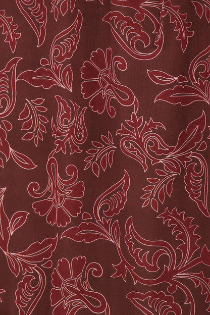 Keziah Long Sleeve Maxi Dress - Burgundy Paisley