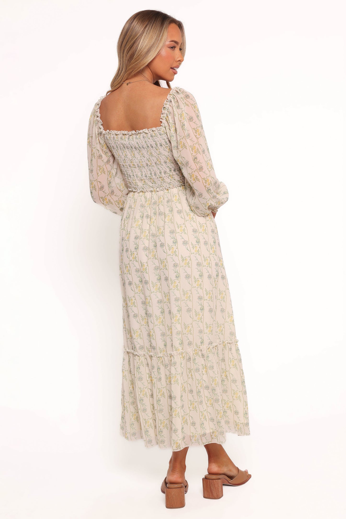 Keziah Long Sleeve Maxi Dress - Yellow Floral