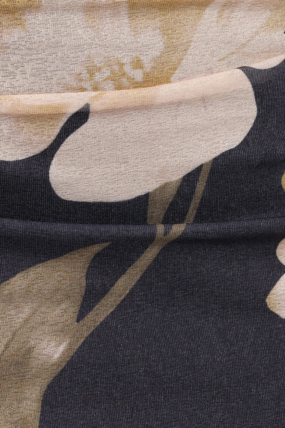 Koda Off Shoulder Midi Dress - Black Floral