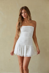 Kya Lace Ruched Mini Dress