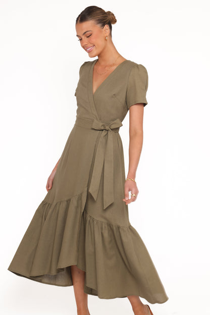 Leontine Midi Dress - Olive