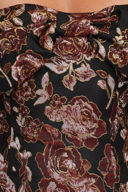 Lilia Maxi Dress - Black Floral