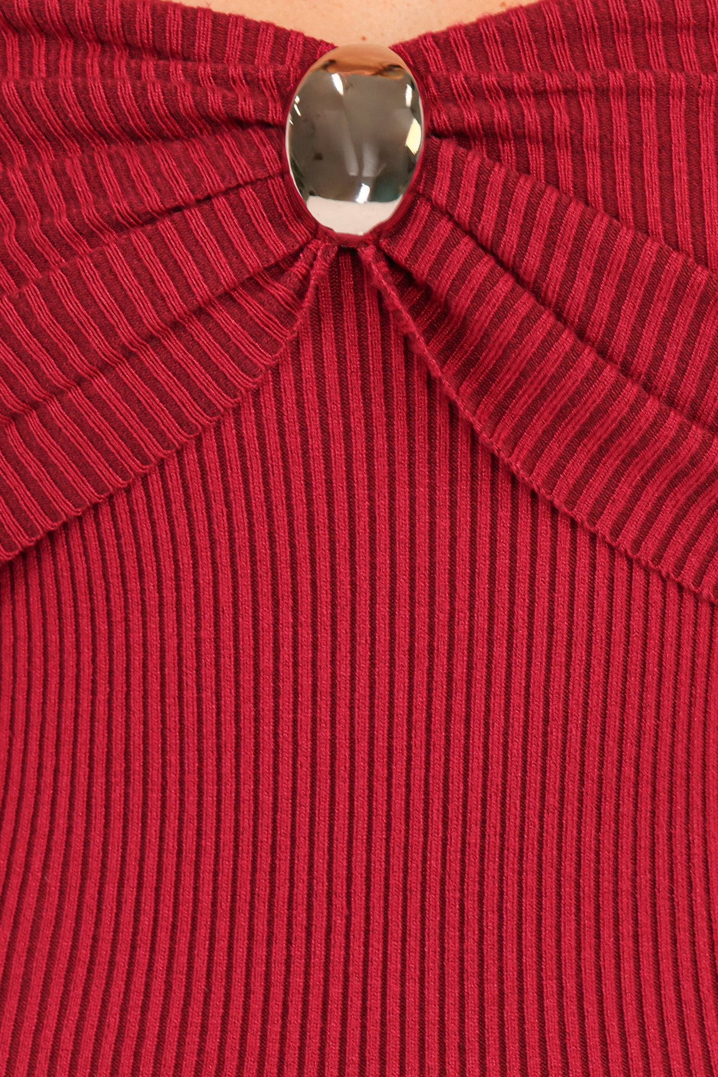 Lindsey Knit Dress - Dark Red