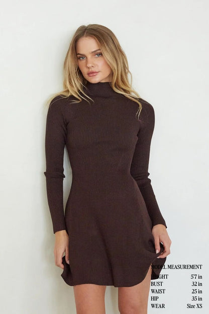 Millie Knit Turtleneck Mini Dress