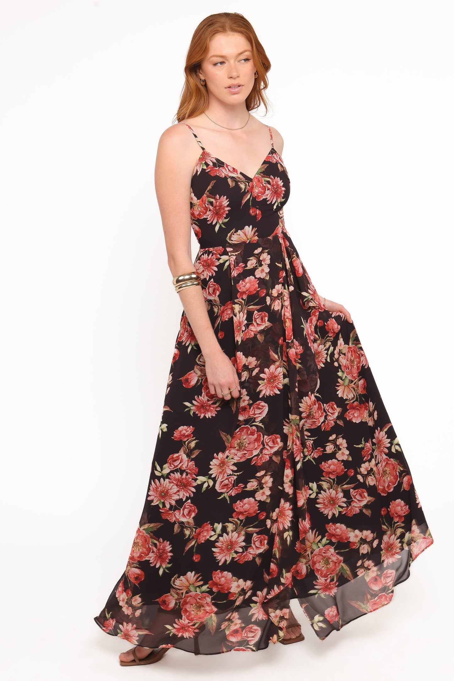 Naver Maxi Dress - Black Floral