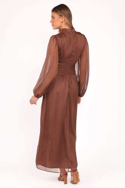 Neveah Long Sleeve Maxi Dress - Chocolate