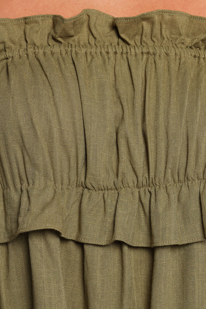 Orion Frill Strap Mini Dress - Olive