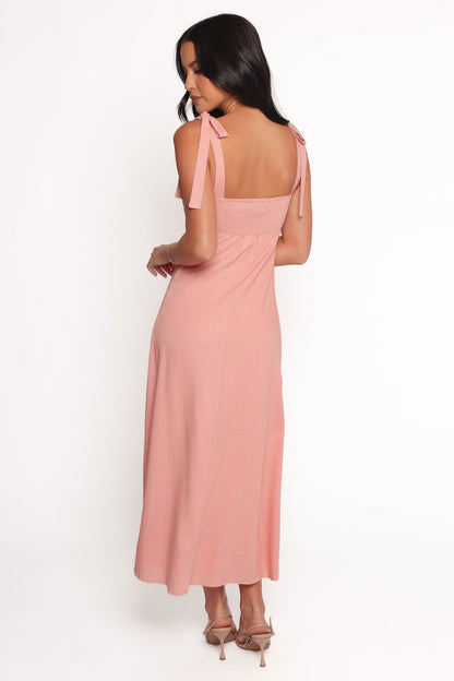 Patterson Tie Shoulder Midi Dress - Blush