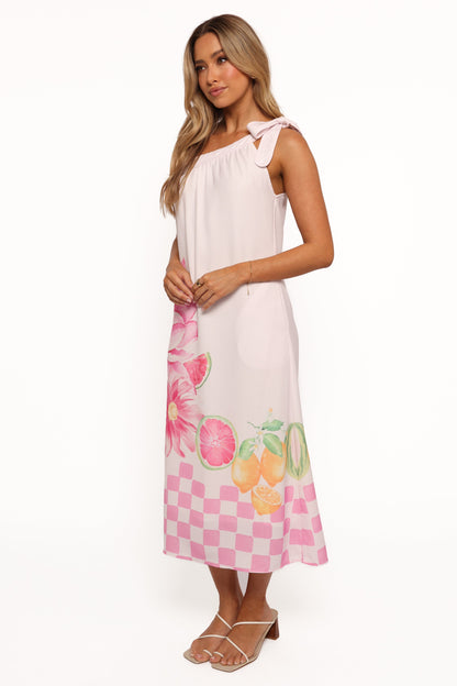 Reagan One Shoulder Midi Dress - Pink