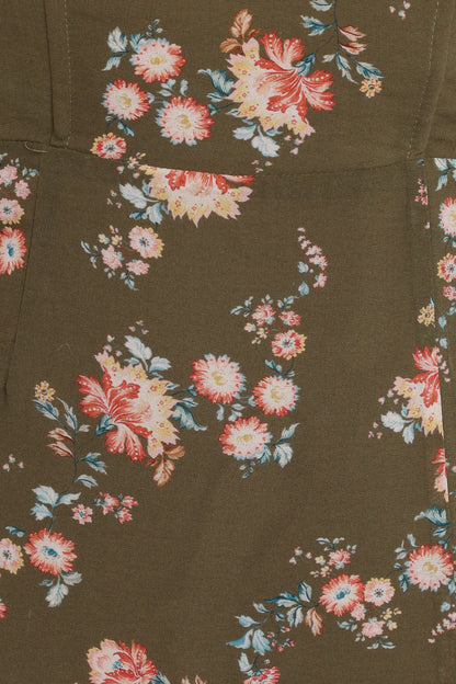 Renita Maxi Dress - Olive Floral