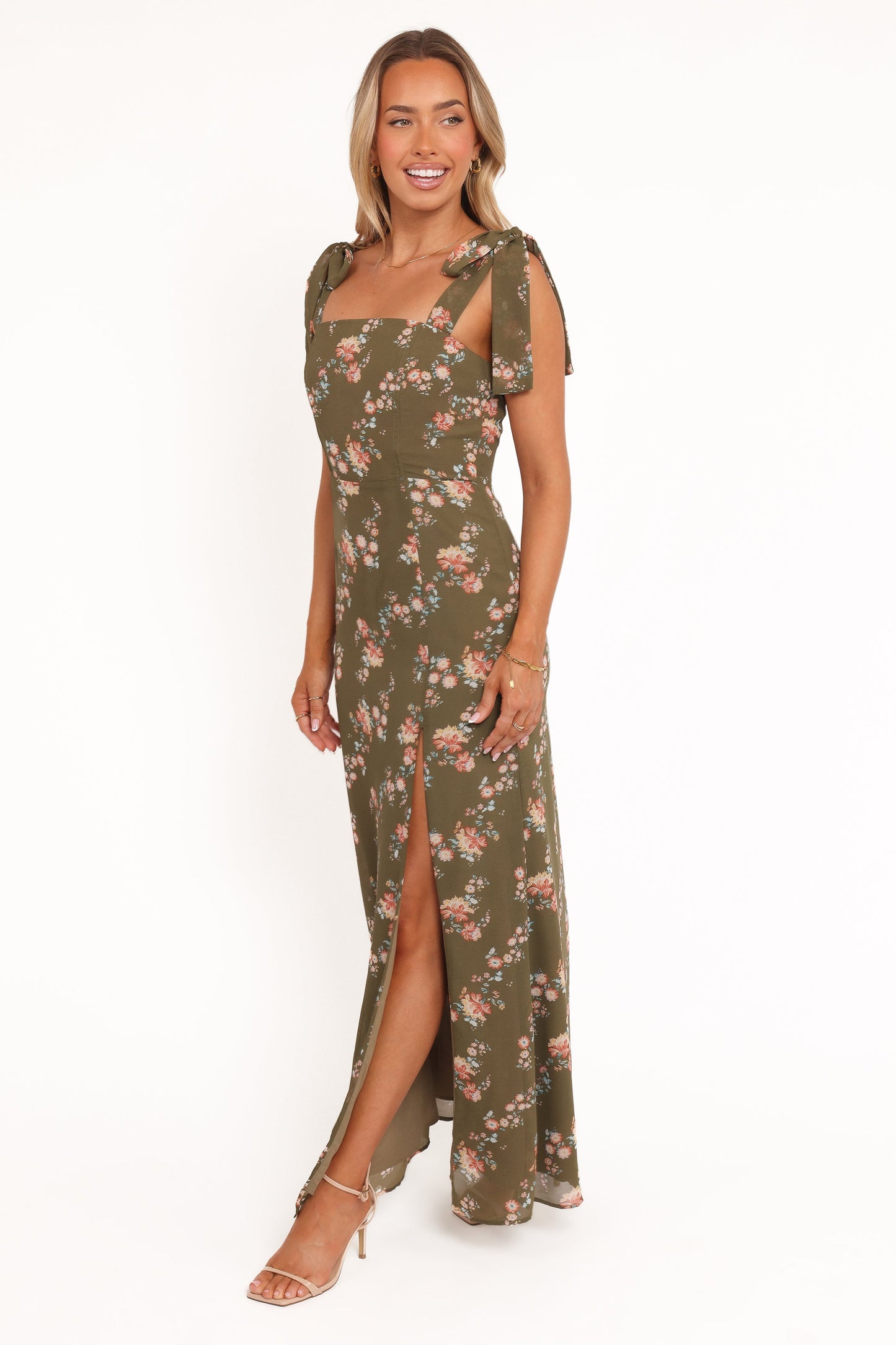 Renita Maxi Dress - Olive Floral