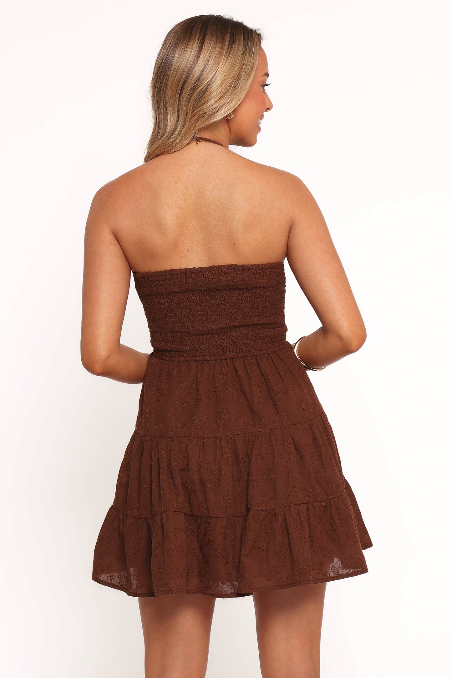 Rilie Halterneck Mini Dress - Brown