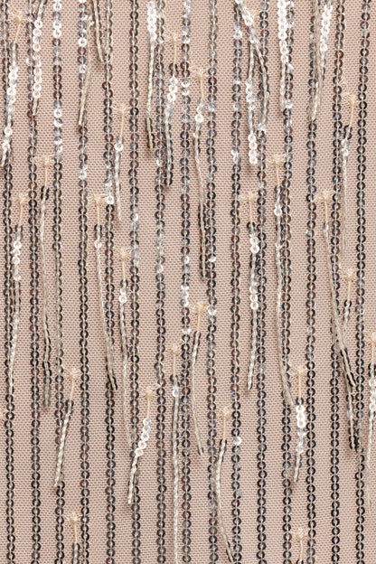 Serena Sequin Mini Dress - Nude/Silver