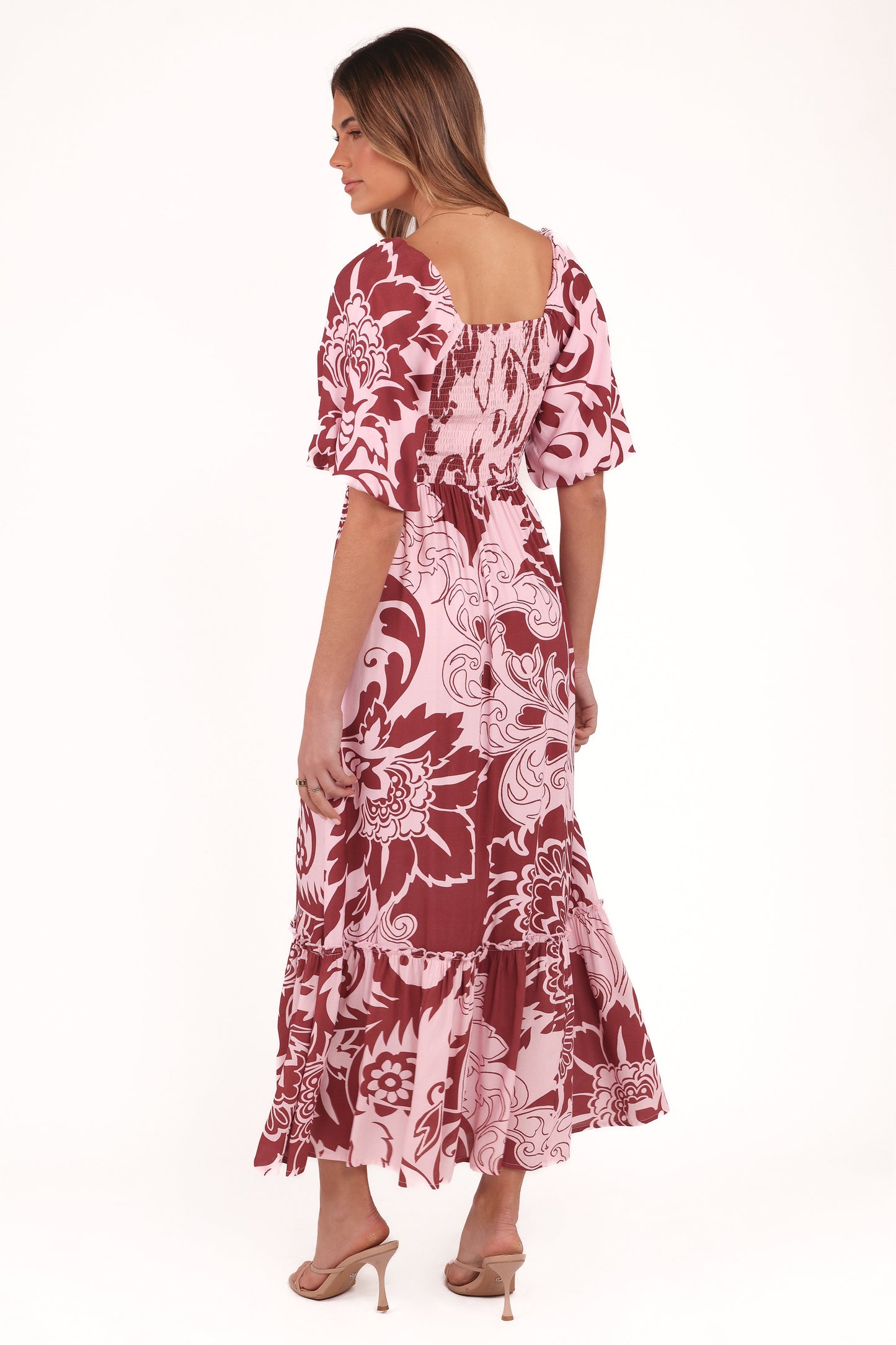 Shanae Maxi Dress - Pink Brown Paisley