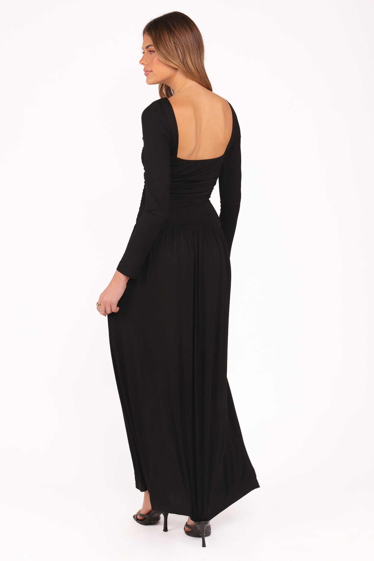Shirley Long Sleeve Maxi Dress - Black