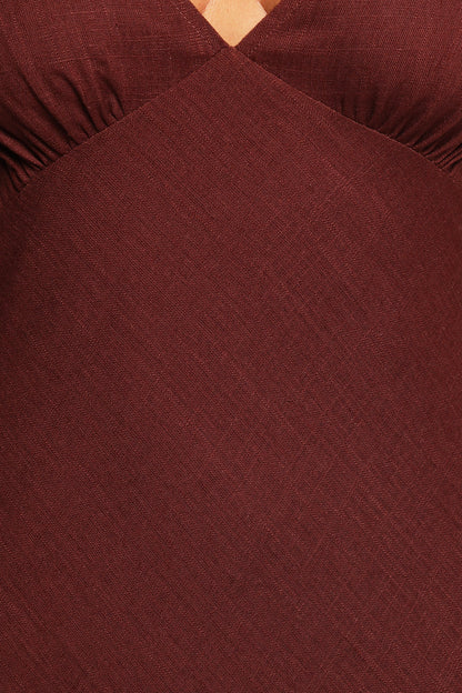 Shyla Midi Dress - Brown