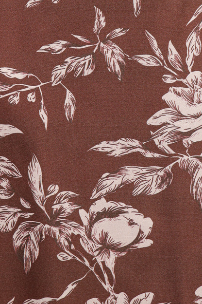 Solara Maxi Dress - Brown Floral Print